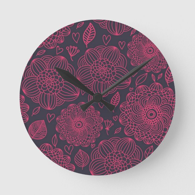 Horloge Ronde Motif floral (Recto)