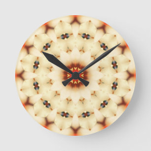 Horloge Ronde Motif floral à la crème douce