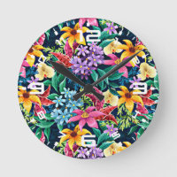 Motif floral exotique peint à la main-23001