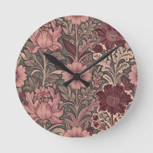 Horloge Ronde Motif floral inspiré de William Morris