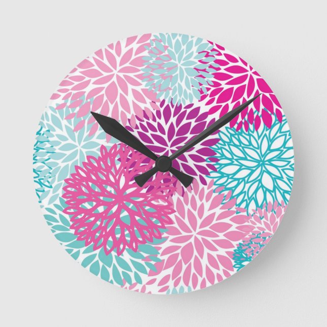 Horloge Ronde Motif floral lumineux 2 (Recto)