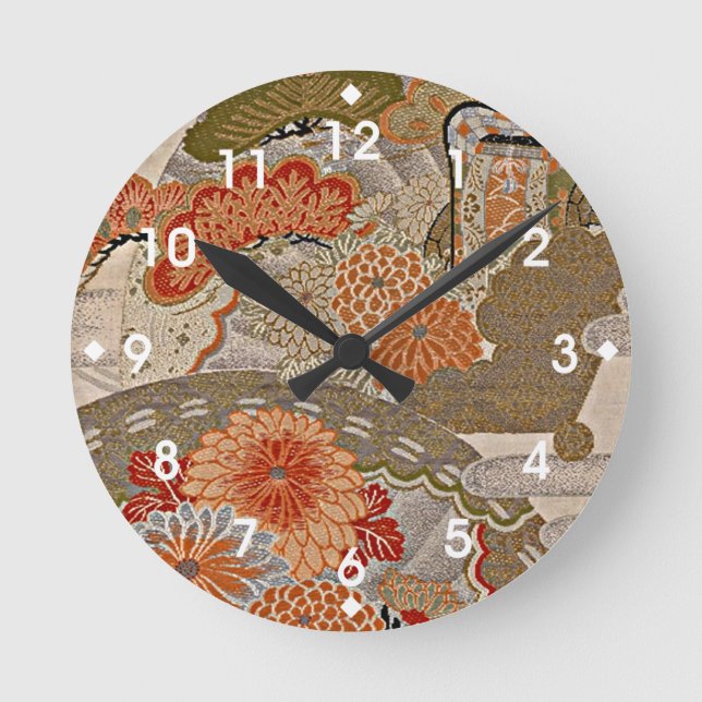 Horloge Ronde Motif floral Pastel Tangerine (Recto)
