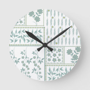 Horloge Ronde Motif floral répétitif sans couture texturé