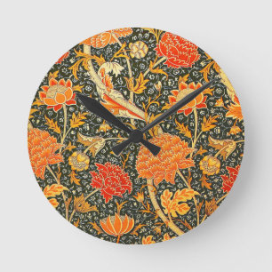 Horloge Ronde Motif floral vintage William Morris Cray