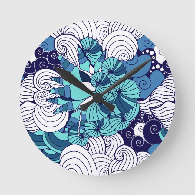 Horloge Ronde Motif Funky Seashell (Recto)