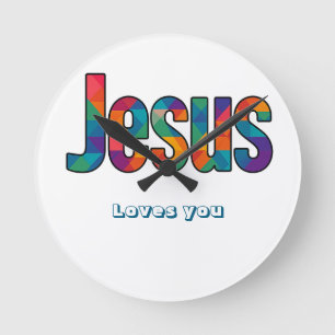 Horloge Ronde Motif géométrique de Jésus