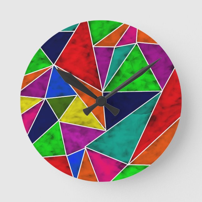 Horloge Ronde Motif géométrique dynamique (Recto)