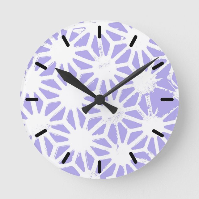 Horloge Ronde Motif géométrique Lavender (Recto)