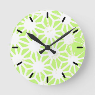 Horloge Ronde Motif géométrique vert cime