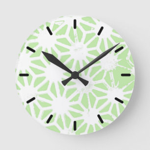Horloge Ronde Motif géométrique vert pomme