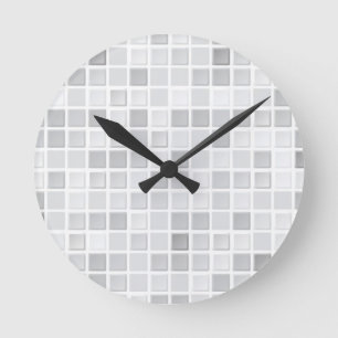 Horloge Ronde Motif gris de tuiles