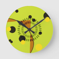 Motif Hip Green et Black Geometry Circles