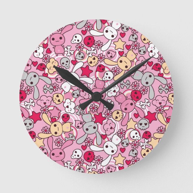Horloge Ronde Motif Kawaii (Recto)