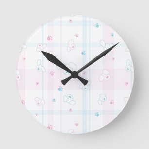 Horloge Ronde Motif mignon avec chiens