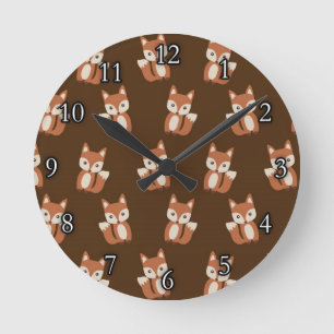 Horloge Ronde Motif mignon de Fox