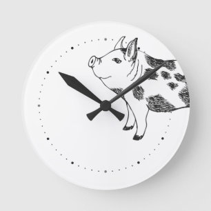 Horloge Ronde Motif minimaliste de Cottagecore vintage représent