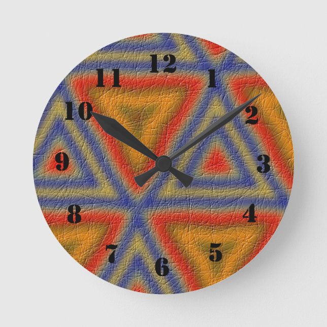 Horloge Ronde Motif moderne de triangle (Recto)