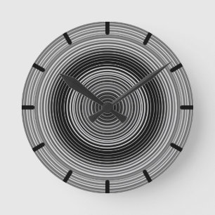 Horloge Ronde Motif moderne noir et blanc
