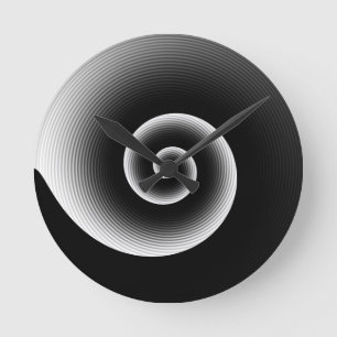 Horloge Ronde Motif moderne noir et blanc élégant
