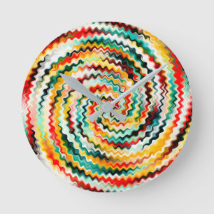 Horloge Ronde Motif multicolore coloré