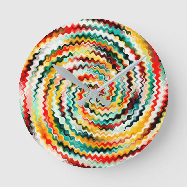 Horloge Ronde Motif multicolore coloré (Recto)