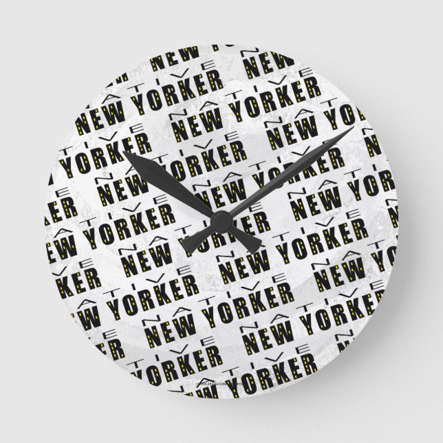 Horloge Ronde Motif natif du New Yorker (Recto)