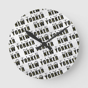 Horloge Ronde Motif natif du New Yorker