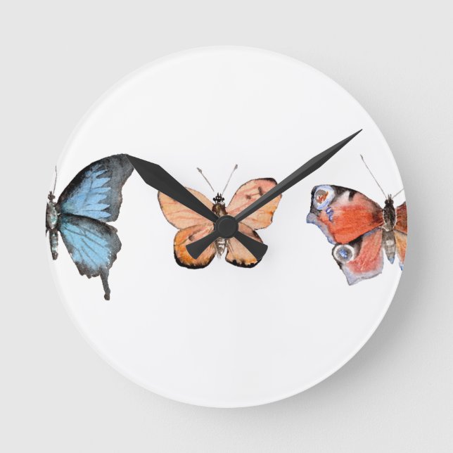 Horloge Ronde Motif papillon (Recto)