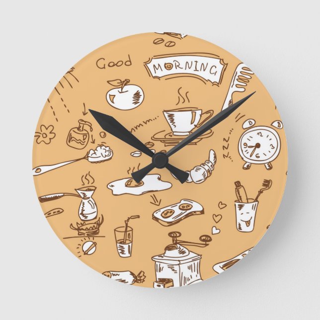Horloge Ronde Motif petit-déjeuner 2 (Recto)