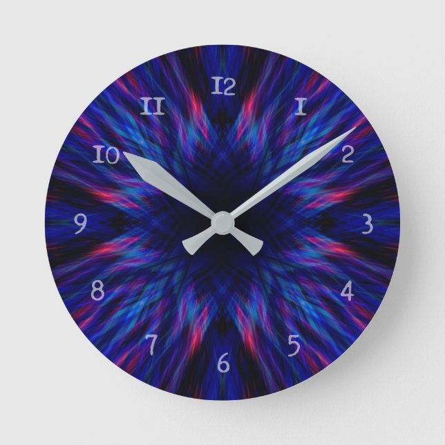 Horloge Ronde Motif pourpre et bleu (Recto)