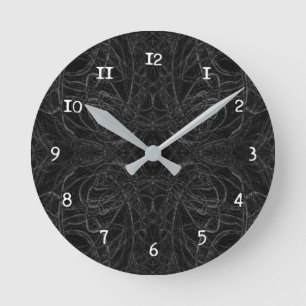 Horloge Ronde Motif psychédélique noir