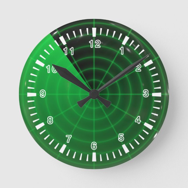 Horloge Ronde motif radar vert (Recto)