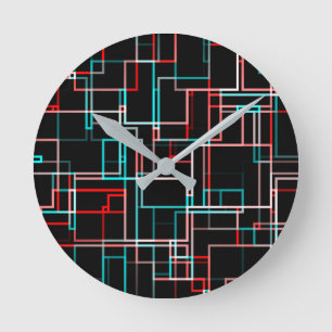 Horloge Ronde Motif rayé multicolore COOL