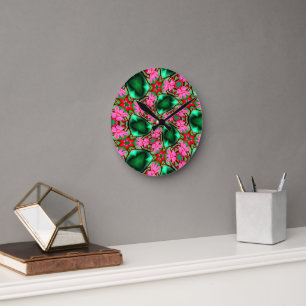 Horloge Ronde Motif Rose du désert