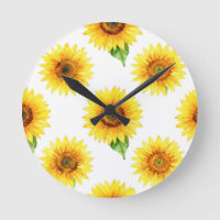 Motif sans couture de tournesol aquarelle lumineux