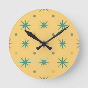 Horloge Ronde Motif sans couture étoile éclatée du milieu du siè