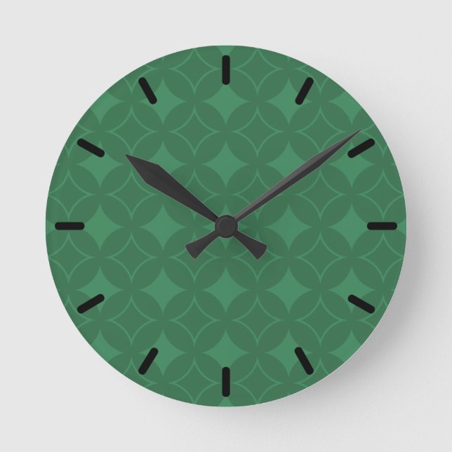 Horloge Ronde Motif Shippo vert (Recto)