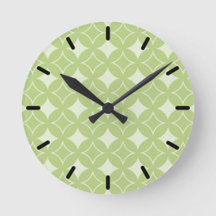 Horloge Ronde Motif shippo vert olive