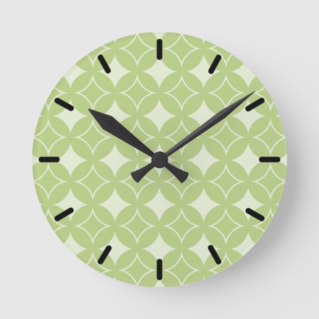 Horloge Ronde Motif shippo vert olive (Recto)