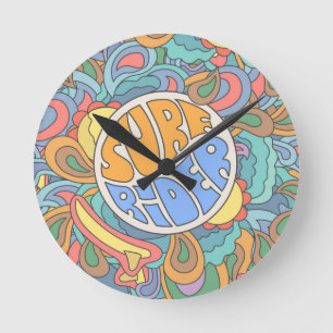 Horloge Ronde Motif Surf Rider