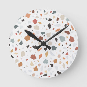 Horloge Ronde Motif Terrazzo