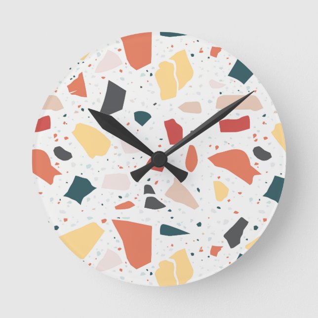 Horloge Ronde Motif Terrazzo (Recto)