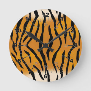 Horloge Ronde Motif tigre rayé