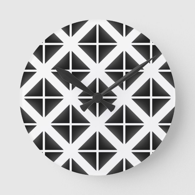 Horloge Ronde Motif triangle Black Trendy (Recto)