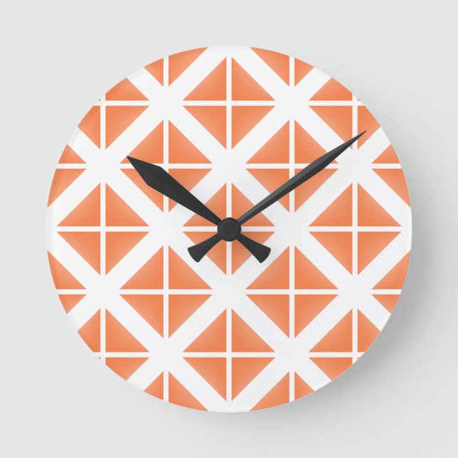 Horloge Ronde Motif triangle Orange tendance (Recto)