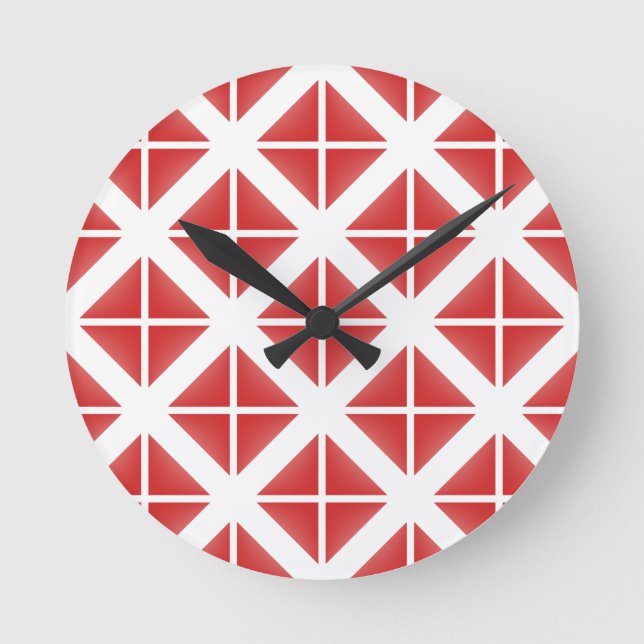 Horloge Ronde Motif triangle rouge tendance (Recto)