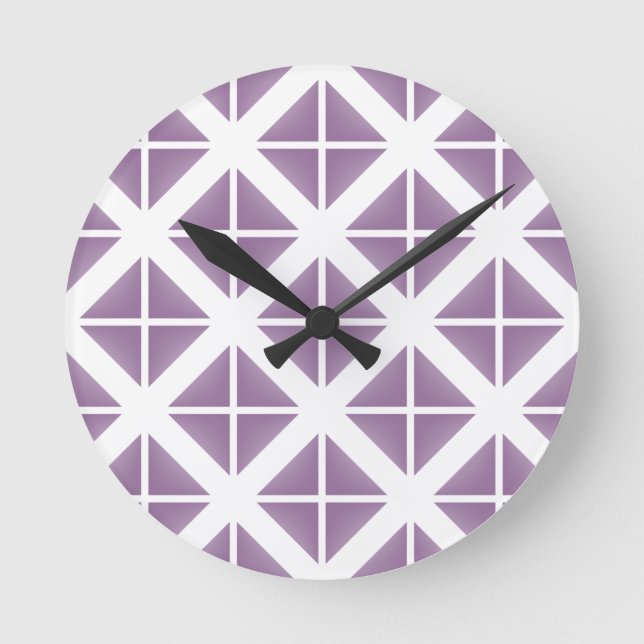 Horloge Ronde Motif triangle tendance violet (Recto)