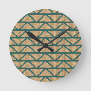 Horloge Ronde Motif tricoté par style ethnique