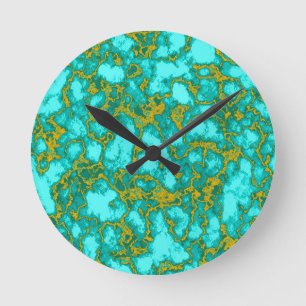Horloge Ronde Motif turquoise