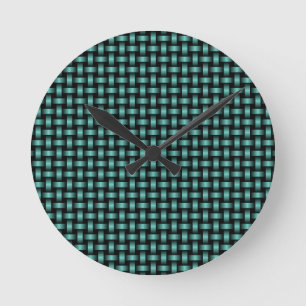 Horloge Ronde Motif turquoise Black Weaver
